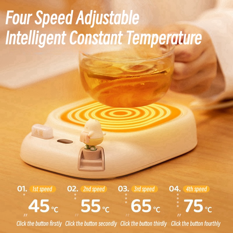 Heated Pad Electric - เครื่องอุ่นแก้วกาแฟ 40W แผ่นทำความร้อนไฟฟ้า 4 ระดับอุณหภูมิ ที่รองแก้วอุ่นสำหรับชา