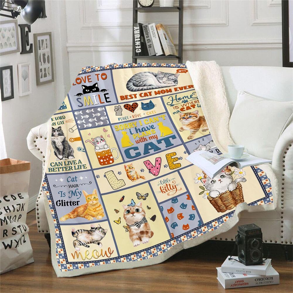 Home Textiles Throw - ผ้าห่มแมว TRIKPTEY ผ้าห่มลายแมวแสนสบาย ขนาด x นิ้ว