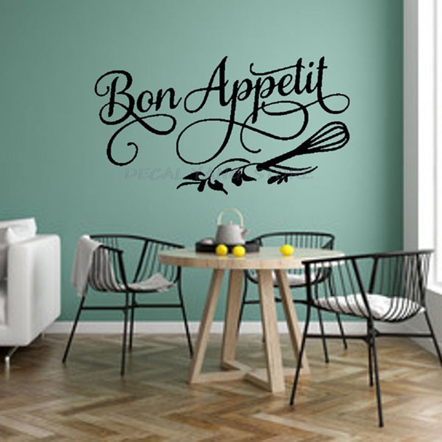 Home Textiles France - Good Appetite Wall Decal ห้องรับประทานอาหารห้องครัวร้านอาหารภาษาฝรั่งเศสคำ Quotes