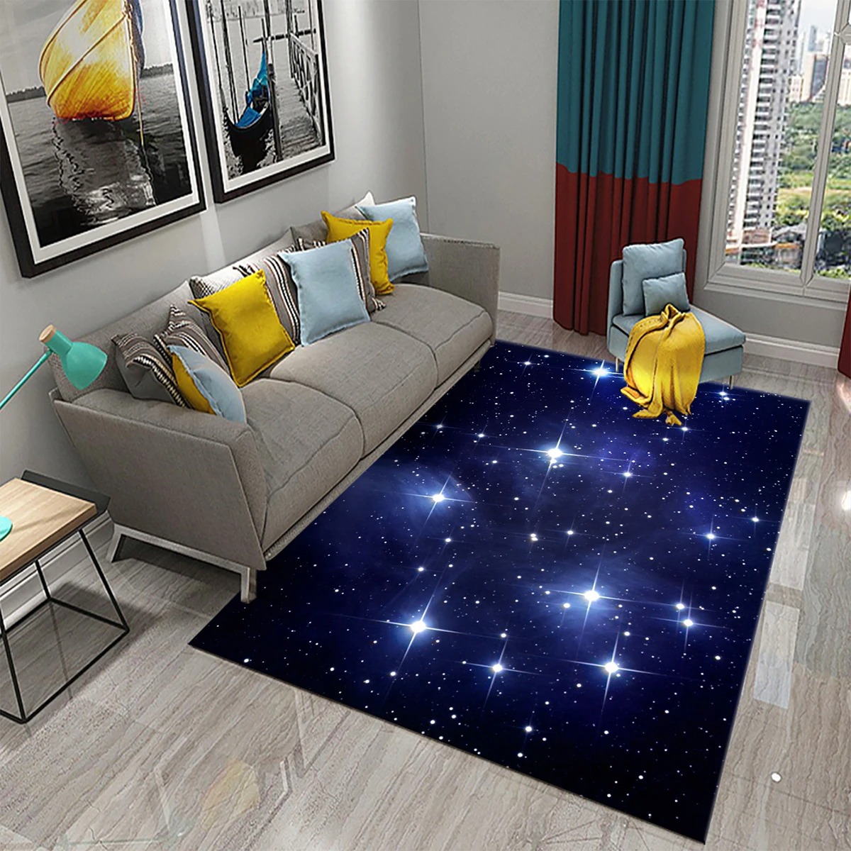 Star พรม Space Galaxy พรมสําหร - Galaxy Home Textiles บทวิจารณ์และราคา
