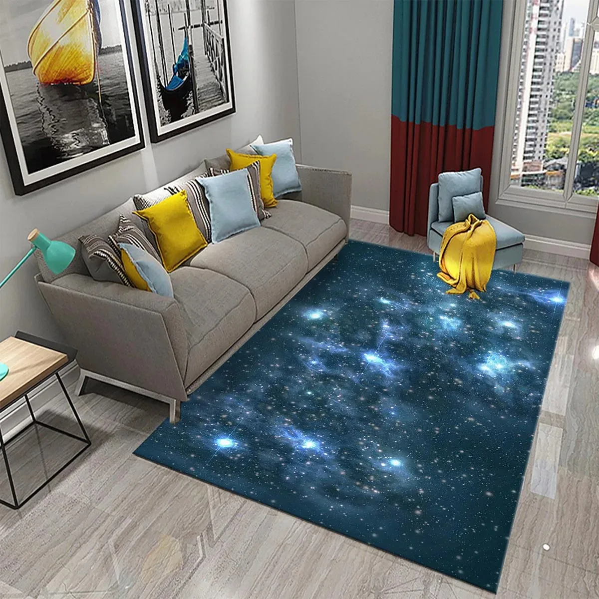 Star พรม Space Galaxy พรมสําหร - Galaxy Home Textiles บทวิจารณ์และราคา