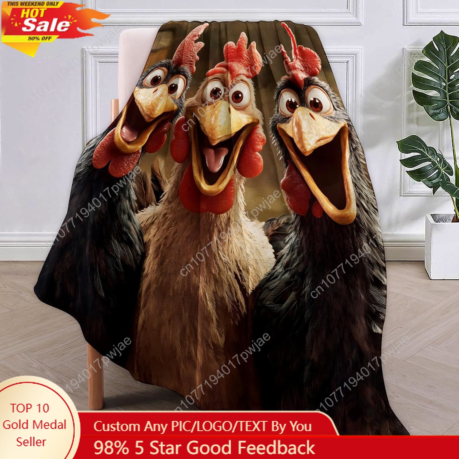 ของขวัญผ้าห่มไก่สำหรับผู้หญิง  - Home Textiles Throw บทวิจารณ์และราคา