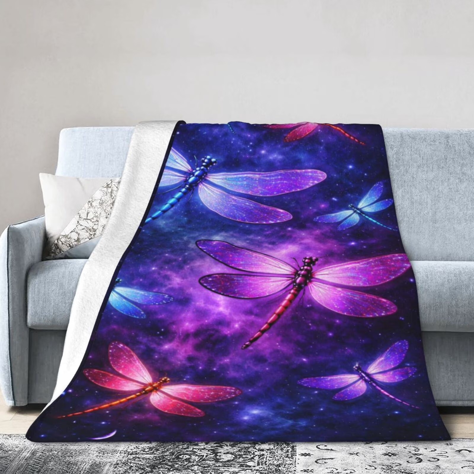 ผ้าห่มฟลานเนลลายแมลงปอคอสมิก พ - Galaxy Home Textiles บทวิจารณ์และราคา