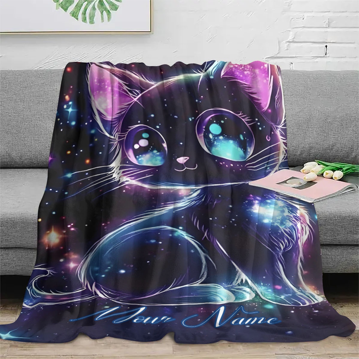 ผ้าห่มลายแมวกาแล็กซี่ที่ปรับแต - Galaxy Home Textiles บทวิจารณ์และราคา