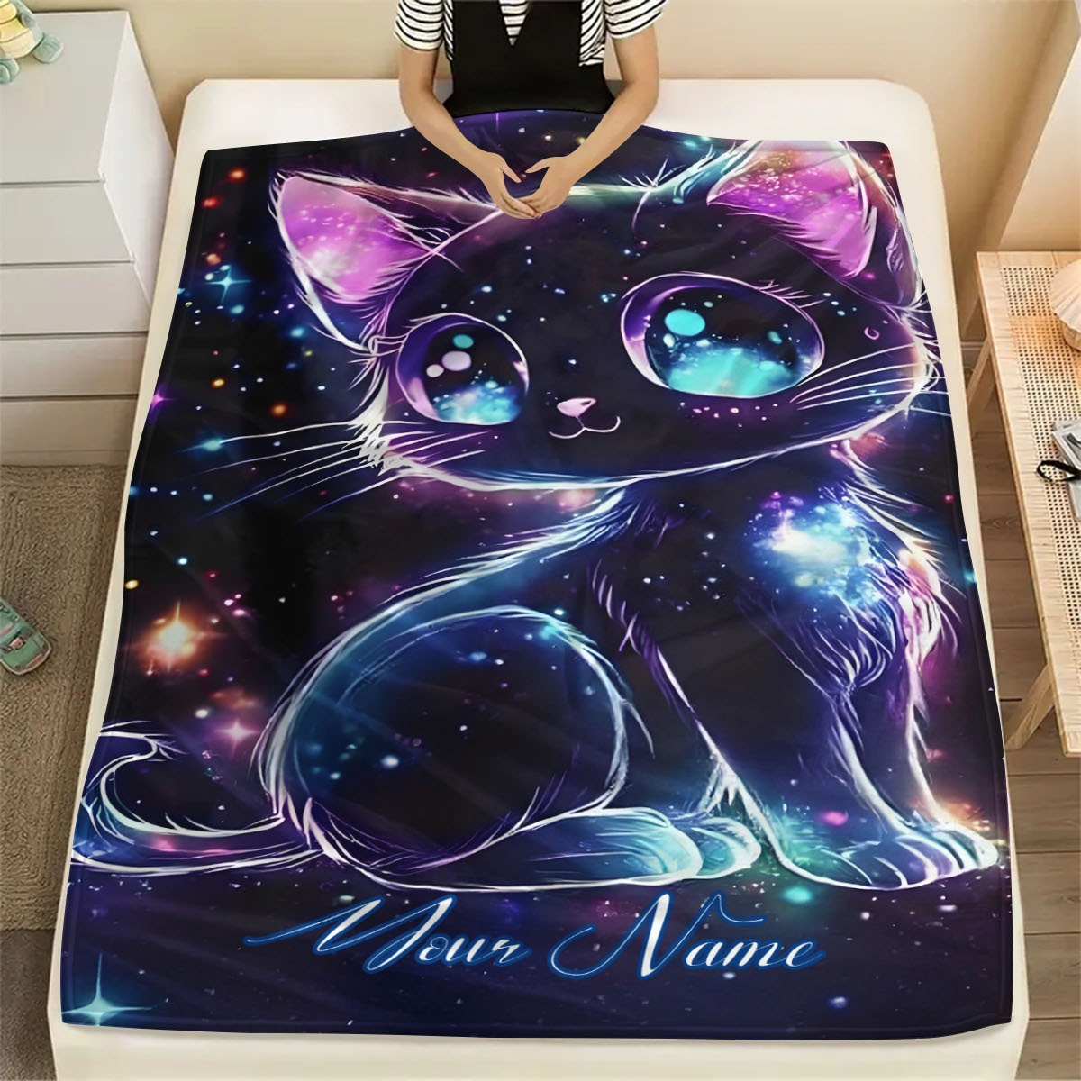 ผ้าห่มลายแมวกาแล็กซี่ที่ปรับแต - Galaxy Home Textiles บทวิจารณ์และราคา