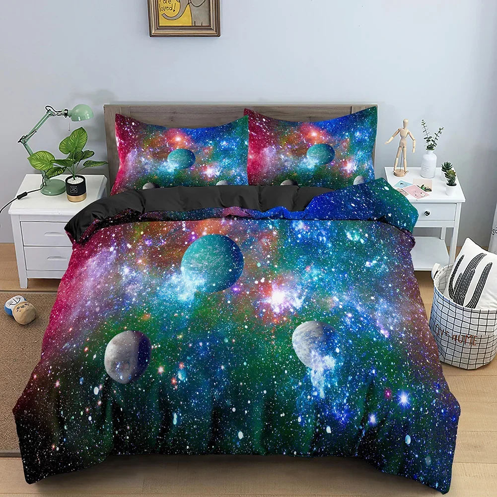 ชุดเครื่องนอนลายกาแล็กซี่อวกาศ - Galaxy Home Textiles บทวิจารณ์และราคา