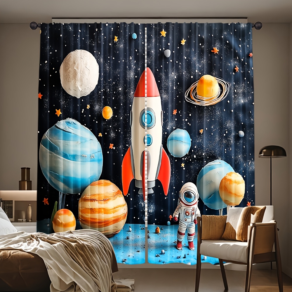 ม่านลายจรวดอวกาศ, ม่านหน้าต่าง - Galaxy Home Textiles บทวิจารณ์และราคา