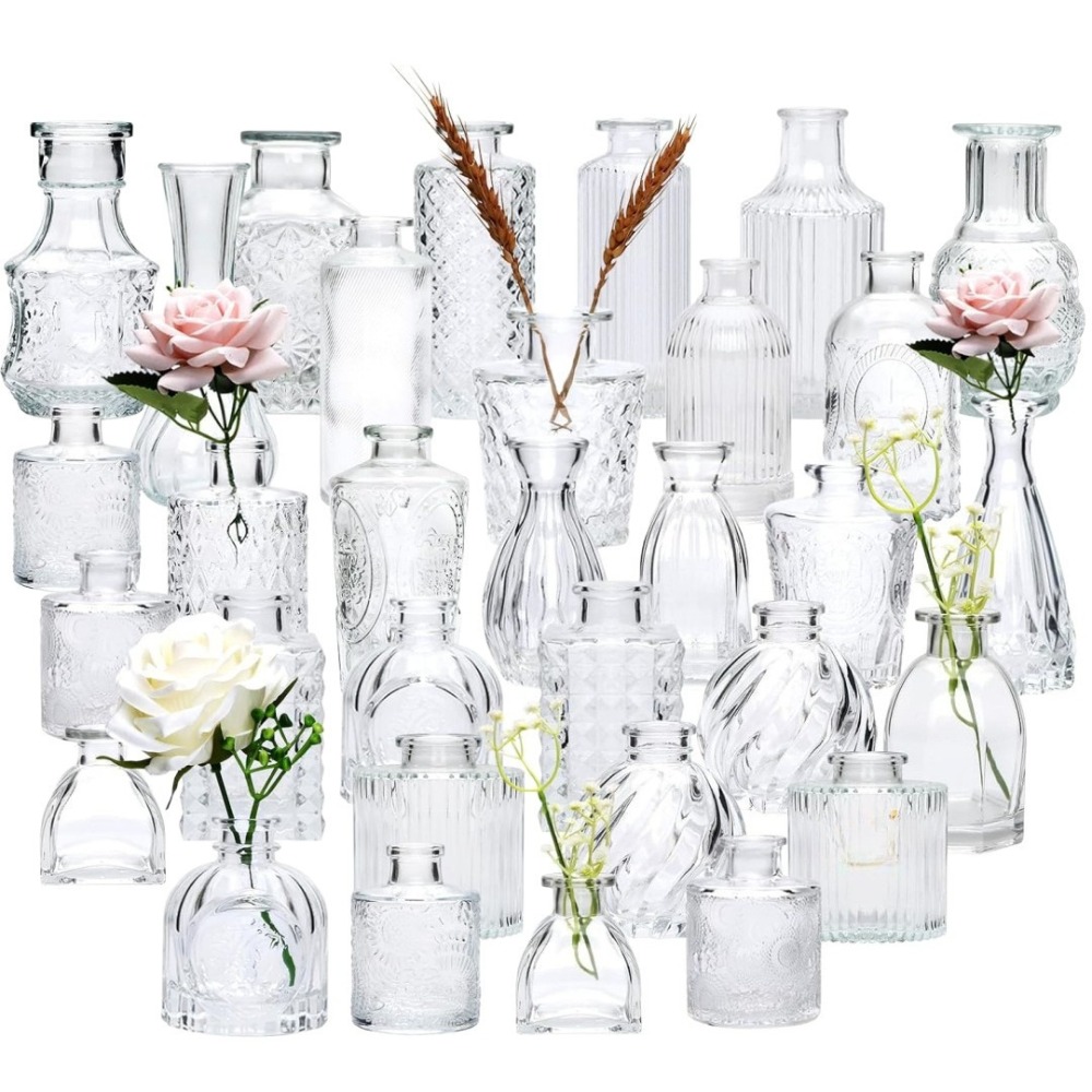 แจกันแก้วลายทางสไตล์ฝรั่งเศสย้ - Home Textiles France บทวิจารณ์และราคา
