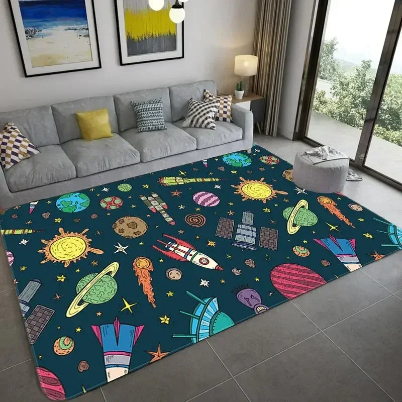 การ์ตูนอวกาศนักบินอวกาศพรมกาแล - Galaxy Home Textiles บทวิจารณ์และราคา
