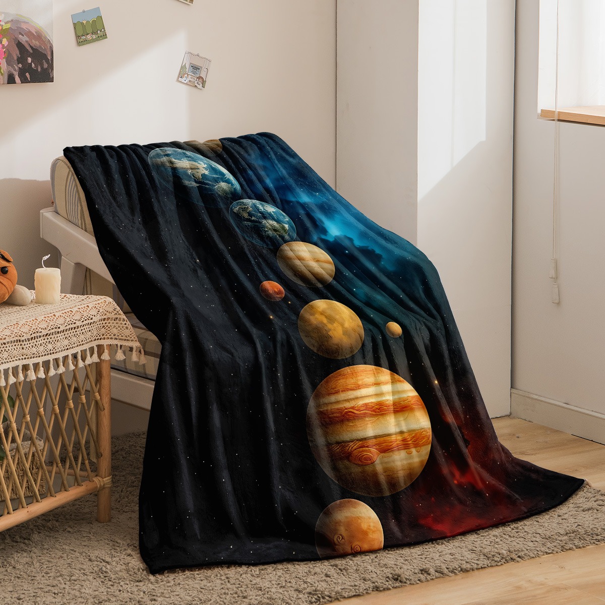 ผ้าห่มพิมพ์ลายกาแล็กซี่แพลนเน็ - Galaxy Home Textiles บทวิจารณ์และราคา